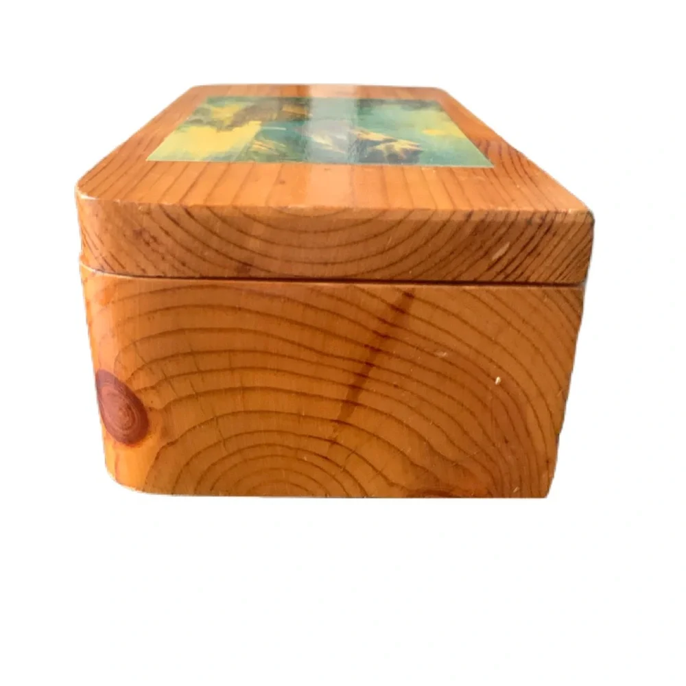 Vintage Crystal Cave PA A Chest of Pine for A Friend of Mine Souvenir Box Style